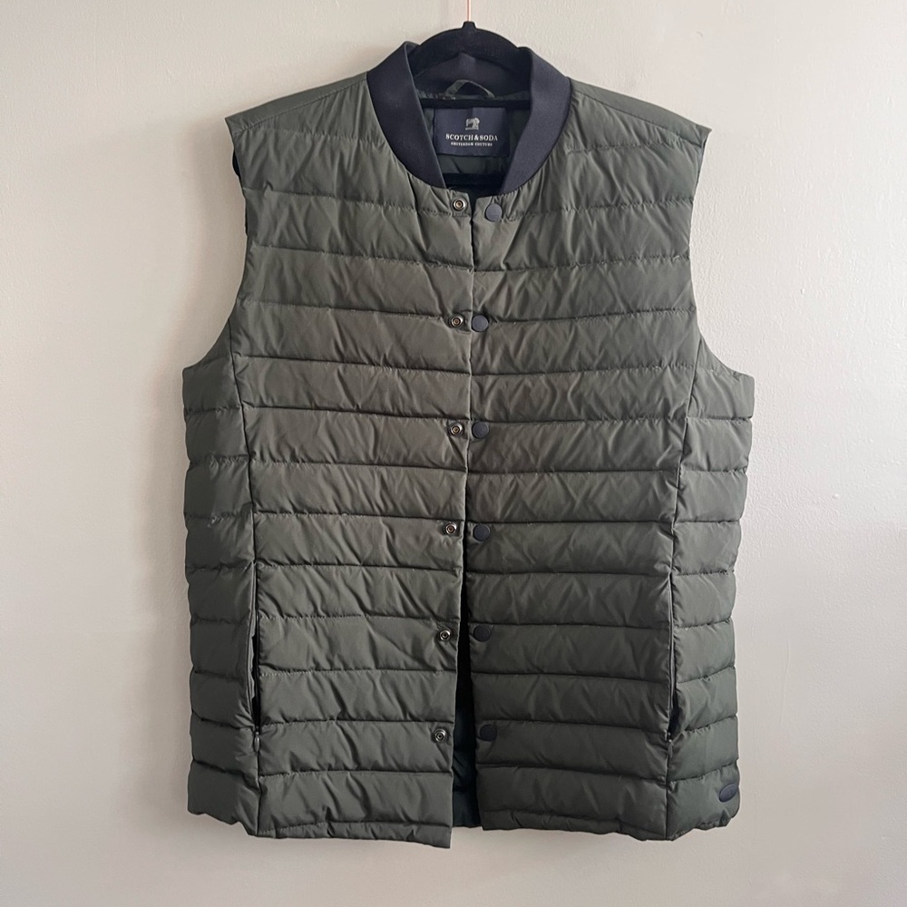 Scotch and Soda‎ Men's Puffer Vest Dark Green Size Medium